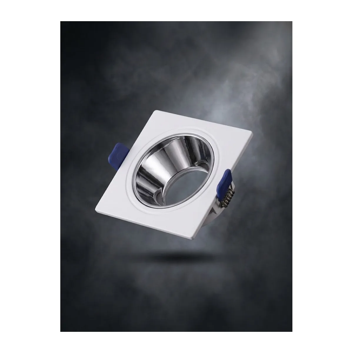 Beyaz Kare Çerçeve BK Krom Reflektör Sıva Altı Spot LED Spotlight Metal Gövde GU10 Duy