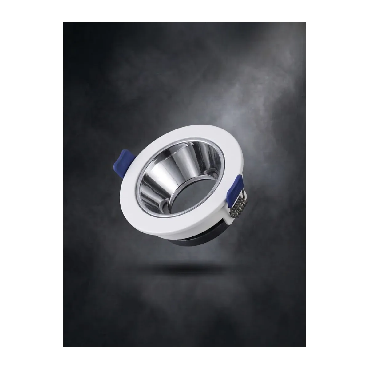 Beyaz Yuvarlak Çerçeve Krom Reflektör Sıva Altı Spot LED Spotlight Metal Gövde GU10 Duy