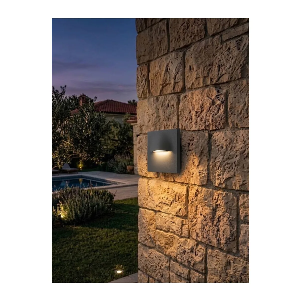 Antrasit Sıva Üstü LED Kare Armatür 3W 3000K – IP65 Dış Mekan Aydınlatma - Görsel 2