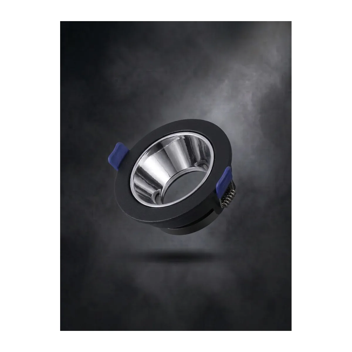 Siyah Yuvarlak Çerçeve Siyah Krom Reflektör Sıva Altı Spot LED Spotlight Metal Gövde GU10 Duy