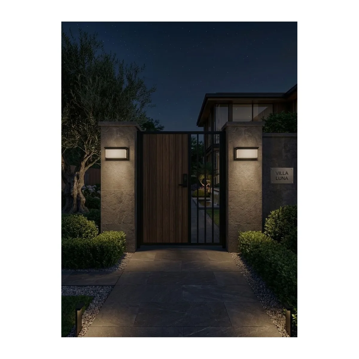 Lunar E27 Bahçe Duvar Apliği IP54 60W - Görsel 2